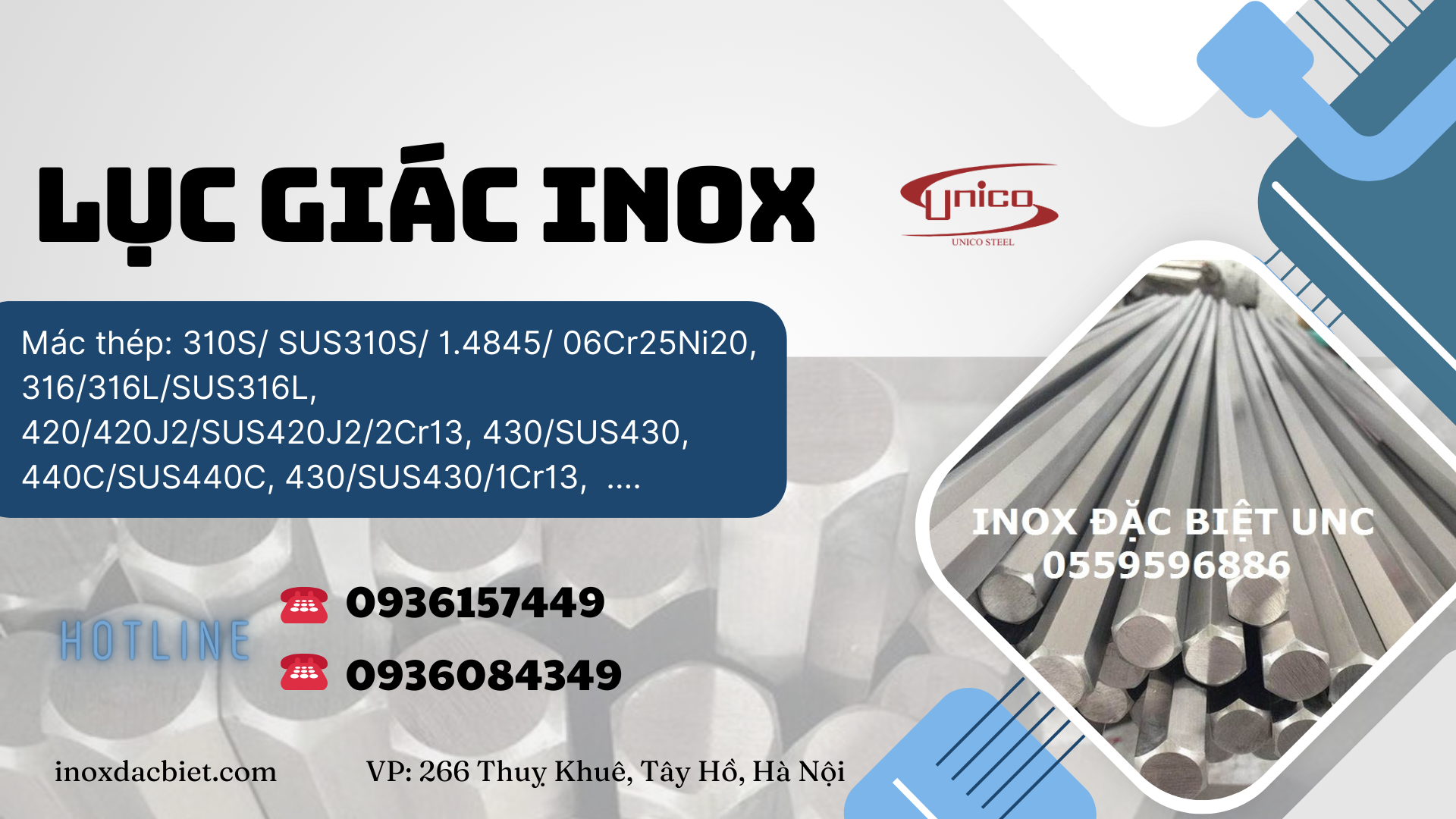 Lục giác inox Unico Steel